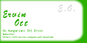 ervin ott business card